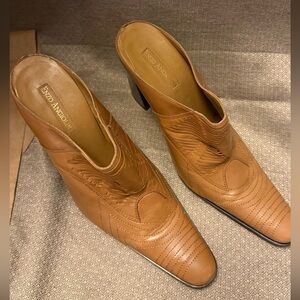 Enzo Angiolini Women's Brown Leather Mules